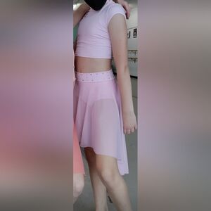 Elegant Light Pink Dress with Rhinestone Details